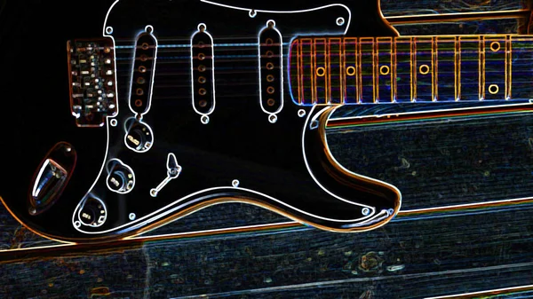 エレキギター 抽象ネオンライト — ストック写真