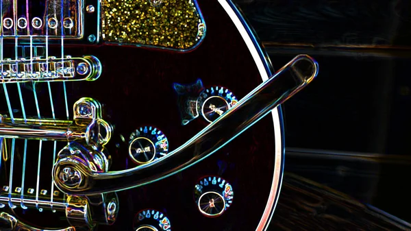 Електрогітара Абстрактне Неонове Світло Шпалери — стокове фото