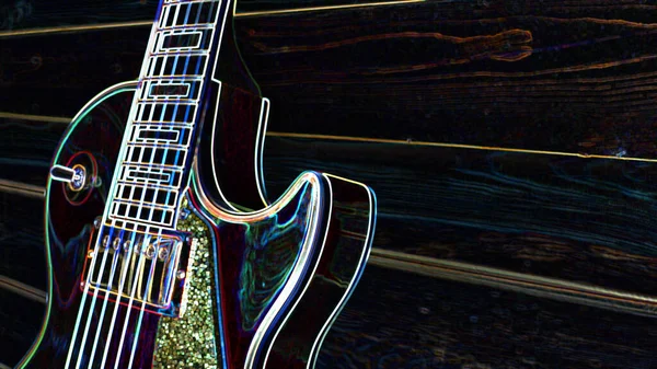 Electric Guitar Abstract Neon Light Wallpaper — Stock Photo, Image