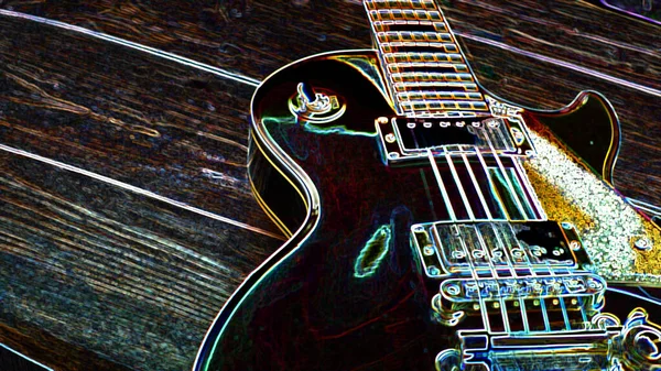 Electric Guitar Abstract Neon Light Wallpaper — Stock Photo, Image