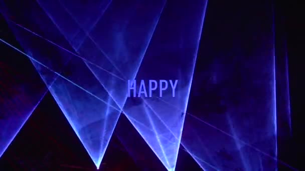 Happy Birthday Text Color Light Background — Stock Video