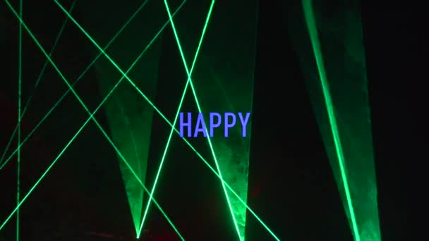 Happy Birthday Text Color Light Background — Stock Video