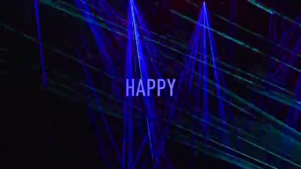 Happy Birthday Text Farbe Licht Hintergrund — Stockvideo