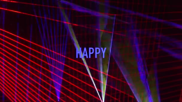 Happy Birthday Text Farbe Licht Hintergrund — Stockvideo