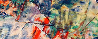 Renkli soyut resim arkaplanı. Modern motif görsel sanat. Yağ renkli yoğun bir karışım. Moda el boyama bezi. Moda poster kağıdı için tuval üzerindeki fırça darbelerini boya