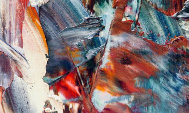 Renkli soyut resim arkaplanı. Modern motif görsel sanat. Yağ renkli yoğun bir karışım. Moda el boyama bezi. Moda poster kağıdı için tuval üzerindeki fırça darbelerini boya