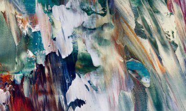 Renkli soyut resim arkaplanı. Modern motif görsel sanat. Yağ renkli yoğun bir karışım. Moda el boyama bezi. Moda poster kağıdı için tuval üzerindeki fırça darbelerini boya
