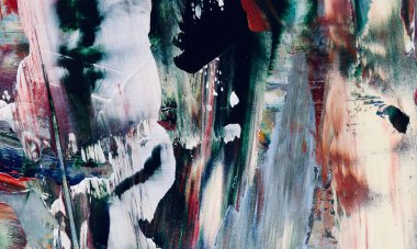 Renkli soyut resim arkaplanı. Modern motif görsel sanat. Yağ renkli yoğun bir karışım. Moda el boyama bezi. Moda poster kağıdı için tuval üzerindeki fırça darbelerini boya