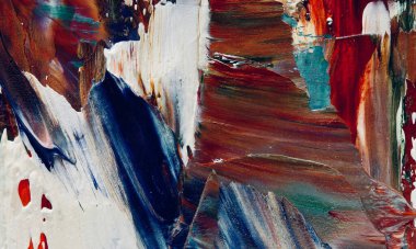 Renkli soyut resim arkaplanı. Modern motif görsel sanat. Yağ renkli yoğun bir karışım. Moda el boyama bezi. Moda poster kağıdı için tuval üzerindeki fırça darbelerini boya