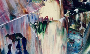 Renkli soyut resim arkaplanı. Modern motif görsel sanat. Yağ renkli yoğun bir karışım. Moda el boyama bezi. Moda poster kağıdı için tuval üzerindeki fırça darbelerini boya