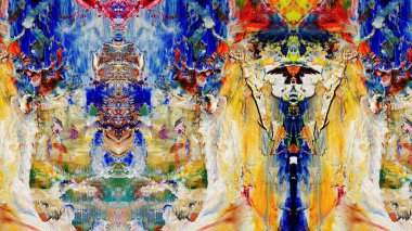 Renkli soyut resim arkaplanı. Modern motif görsel sanat. Yağ renkli yoğun bir karışım. Moda el boyama bezi. Moda poster kağıdı için tuval üzerindeki fırça darbelerini boya