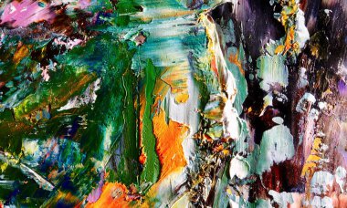 Renkli soyut resim arkaplanı. Modern motif görsel sanat. Yağ renkli yoğun bir karışım. Moda el boyama bezi. Moda poster kağıdı için tuval üzerindeki fırça darbelerini boya