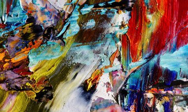 Renkli soyut resim arkaplanı. Modern motif görsel sanat. Yağ renkli yoğun bir karışım. Moda el boyama bezi. Moda poster kağıdı için tuval üzerindeki fırça darbelerini boya