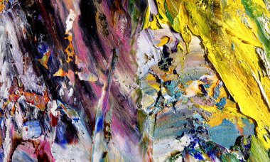 Renkli soyut resim arkaplanı. Modern motif görsel sanat. Yağ renkli yoğun bir karışım. Moda el boyama bezi. Moda poster kağıdı için tuval üzerindeki fırça darbelerini boya