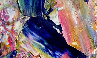 Renkli soyut resim arkaplanı. Modern motif görsel sanat. Yağ renkli yoğun bir karışım. Moda el boyama bezi. Moda poster kağıdı için tuval üzerindeki fırça darbelerini boya