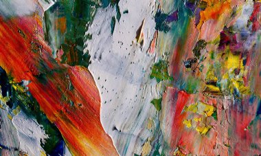 Renkli soyut resim arkaplanı. Modern motif görsel sanat. Yağ renkli yoğun bir karışım. Moda el boyama bezi. Moda poster kağıdı için tuval üzerindeki fırça darbelerini boya