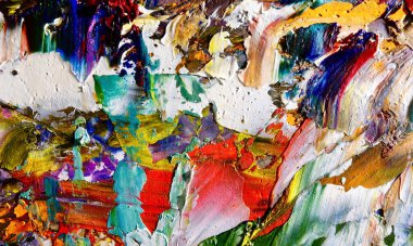 Renkli soyut resim arkaplanı. Modern motif görsel sanat. Yağ renkli yoğun bir karışım. Moda el boyama bezi. Moda poster kağıdı için tuval üzerindeki fırça darbelerini boya