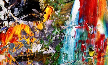 Renkli soyut resim arkaplanı. Modern motif görsel sanat. Yağ renkli yoğun bir karışım. Moda el boyama bezi. Moda poster kağıdı için tuval üzerindeki fırça darbelerini boya