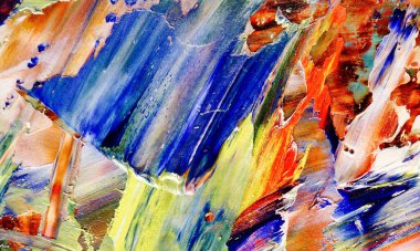 Renkli soyut resim arkaplanı. Modern motif görsel sanat. Yağ renkli yoğun bir karışım. Moda el boyama bezi. Moda poster kağıdı için tuval üzerindeki fırça darbelerini boya