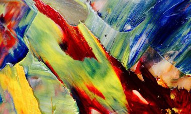 Renkli soyut resim arkaplanı. Modern motif görsel sanat. Yağ renkli yoğun bir karışım. Moda el boyama bezi. Moda poster kağıdı için tuval üzerindeki fırça darbelerini boya