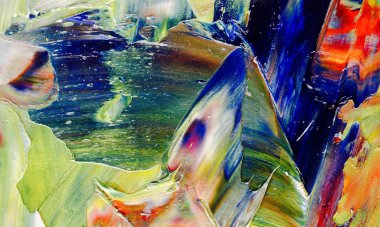 Renkli soyut resim arkaplanı. Modern motif görsel sanat. Yağ renkli yoğun bir karışım. Moda el boyama bezi. Moda poster kağıdı için tuval üzerindeki fırça darbelerini boya