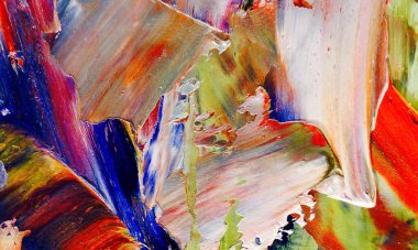 Renkli soyut resim arkaplanı. Modern motif görsel sanat. Yağ renkli yoğun bir karışım. Moda el boyama bezi. Moda poster kağıdı için tuval üzerindeki fırça darbelerini boya