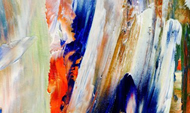Renkli soyut resim arkaplanı. Modern motif görsel sanat. Yağ renkli yoğun bir karışım. Moda el boyama bezi. Moda poster kağıdı için tuval üzerindeki fırça darbelerini boya