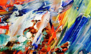 Renkli soyut resim arkaplanı. Modern motif görsel sanat. Yağ renkli yoğun bir karışım. Moda el boyama bezi. Moda poster kağıdı için tuval üzerindeki fırça darbelerini boya