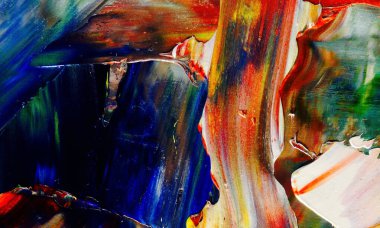 Renkli soyut resim arkaplanı. Modern motif görsel sanat. Yağ renkli yoğun bir karışım. Moda el boyama bezi. Moda poster kağıdı için tuval üzerindeki fırça darbelerini boya