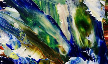 Renkli soyut resim arkaplanı. Modern motif görsel sanat. Yağ renkli yoğun bir karışım. Moda el boyama bezi. Moda poster kağıdı için tuval üzerindeki fırça darbelerini boya