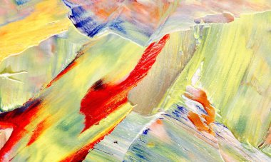 Renkli soyut resim arkaplanı. Modern motif görsel sanat. Yağ renkli yoğun bir karışım. Moda el boyama bezi. Moda poster kağıdı için tuval üzerindeki fırça darbelerini boya