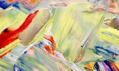 Renkli soyut resim arkaplanı. Modern motif görsel sanat. Yağ renkli yoğun bir karışım. Moda el boyama bezi. Moda poster kağıdı için tuval üzerindeki fırça darbelerini boya