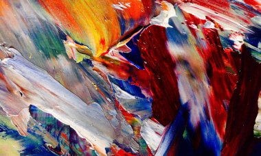Renkli soyut resim arkaplanı. Modern motif görsel sanat. Yağ renkli yoğun bir karışım. Moda el boyama bezi. Moda poster kağıdı için tuval üzerindeki fırça darbelerini boya