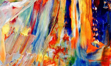 Renkli soyut resim arkaplanı. Modern motif görsel sanat. Yağ renkli yoğun bir karışım. Moda el boyama bezi. Moda poster kağıdı için tuval üzerindeki fırça darbelerini boya