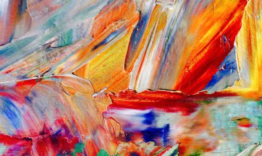 Renkli soyut resim arkaplanı. Modern motif görsel sanat. Yağ renkli yoğun bir karışım. Moda el boyama bezi. Moda poster kağıdı için tuval üzerindeki fırça darbelerini boya