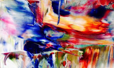 Renkli soyut resim arkaplanı. Modern motif görsel sanat. Yağ renkli yoğun bir karışım. Moda el boyama bezi. Moda poster kağıdı için tuval üzerindeki fırça darbelerini boya