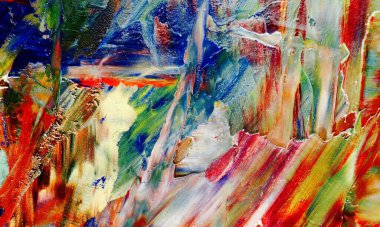 Renkli soyut resim arkaplanı. Modern motif görsel sanat. Yağ renkli yoğun bir karışım. Moda el boyama bezi. Moda poster kağıdı için tuval üzerindeki fırça darbelerini boya