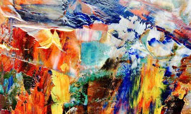 Renkli soyut resim arkaplanı. Modern motif görsel sanat. Yağ renkli yoğun bir karışım. Moda el boyama bezi. Moda poster kağıdı için tuval üzerindeki fırça darbelerini boya