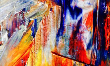Renkli soyut resim arkaplanı. Modern motif görsel sanat. Yağ renkli yoğun bir karışım. Moda el boyama bezi. Moda poster kağıdı için tuval üzerindeki fırça darbelerini boya