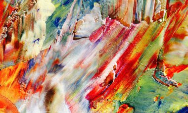 Renkli soyut resim arkaplanı. Modern motif görsel sanat. Yağ renkli yoğun bir karışım. Moda el boyama bezi. Moda poster kağıdı için tuval üzerindeki fırça darbelerini boya