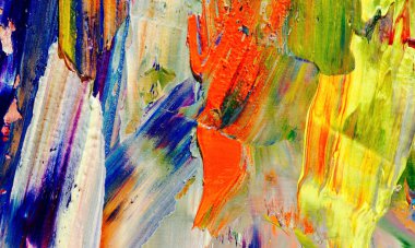 Renkli soyut resim arkaplanı. Modern motif görsel sanat. Yağ renkli yoğun bir karışım. Moda el boyama bezi. Moda poster kağıdı için tuval üzerindeki fırça darbelerini boya