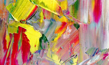 Renkli soyut resim arkaplanı. Modern motif görsel sanat. Yağ renkli yoğun bir karışım. Moda el boyama bezi. Moda poster kağıdı için tuval üzerindeki fırça darbelerini boya