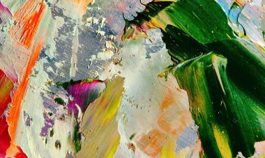 Renkli soyut resim arkaplanı. Modern motif görsel sanat. Yağ renkli yoğun bir karışım. Moda el boyama bezi. Moda poster kağıdı için tuval üzerindeki fırça darbelerini boya