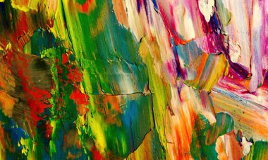 Renkli soyut resim arkaplanı. Modern motif görsel sanat. Yağ renkli yoğun bir karışım. Moda el boyama bezi. Moda poster kağıdı için tuval üzerindeki fırça darbelerini boya