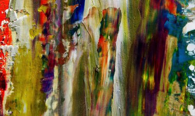 Renkli soyut resim arkaplanı. Modern motif görsel sanat. Yağ renkli yoğun bir karışım. Moda el boyama bezi. Moda poster kağıdı için tuval üzerindeki fırça darbelerini boya