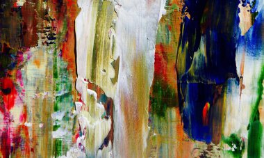 Renkli soyut resim arkaplanı. Modern motif görsel sanat. Yağ renkli yoğun bir karışım. Moda el boyama bezi. Moda poster kağıdı için tuval üzerindeki fırça darbelerini boya