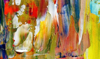 Renkli soyut resim arkaplanı. Modern motif görsel sanat. Yağ renkli yoğun bir karışım. Moda el boyama bezi. Moda poster kağıdı için tuval üzerindeki fırça darbelerini boya
