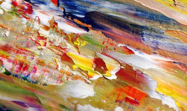 Renkli soyut resim arkaplanı. Modern motif görsel sanat. Yağ renkli yoğun bir karışım. Moda el boyama bezi. Moda poster kağıdı için tuval üzerindeki fırça darbelerini boya