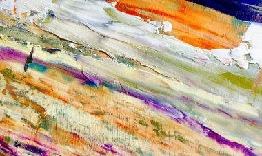 Renkli soyut resim arkaplanı. Modern motif görsel sanat. Yağ renkli yoğun bir karışım. Moda el boyama bezi. Moda poster kağıdı için tuval üzerindeki fırça darbelerini boya