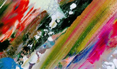 Renkli soyut resim arkaplanı. Modern motif görsel sanat. Yağ renkli yoğun bir karışım. Moda el boyama bezi. Moda poster kağıdı için tuval üzerindeki fırça darbelerini boya